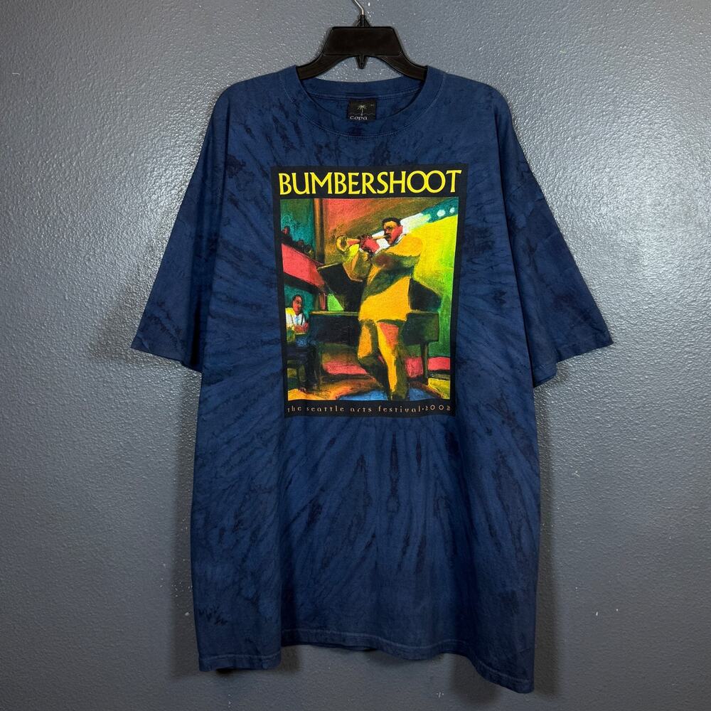 Copa Banana XL men blue vintage t-shirt 2002 BUMBERSHOOT Seattle Art